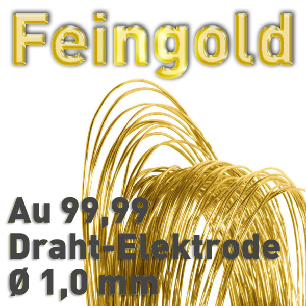 Gold-Drahtelektrode Ø 1 mm, Au 99,99