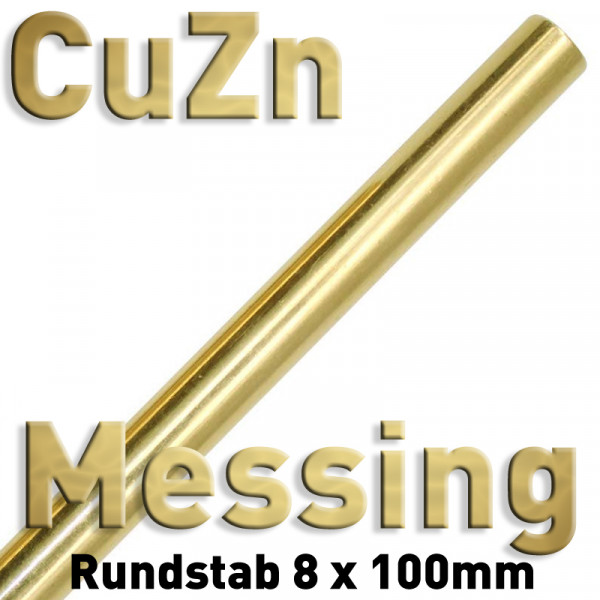 Messing Ø 8 mm x 100 mm, CuZn39Pb3
