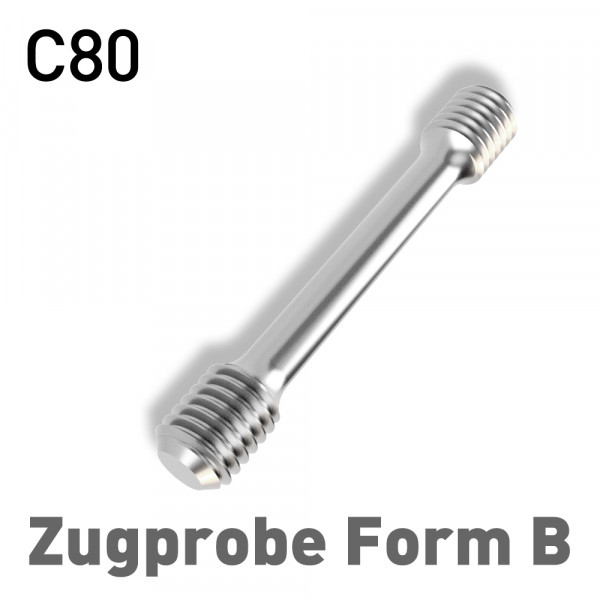 Zugprobe Form B, Ø 6 (M10), C80U (1.1525), DIN 50125 - B6x30