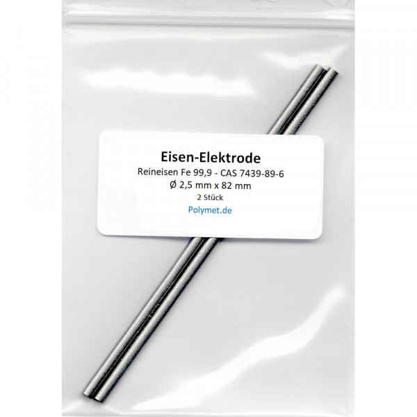Eisen-Elektroden Ø 2,5 mm x 82 mm, Fe 99,9 (1 Paar)