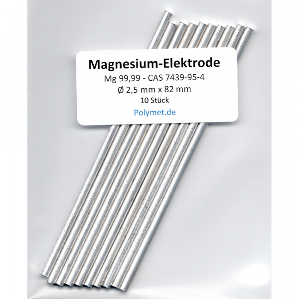 Magnesium-Elektroden Ø 2,5 mm x 82 mm, Mg 99,99 (10 Stück)