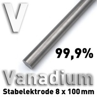 Vanadium-Elektrode Ø 8 mm x 100 mm, V 99,9 Vanadium-Elektrode Ø 8 mm x 100 mm, V 99,9