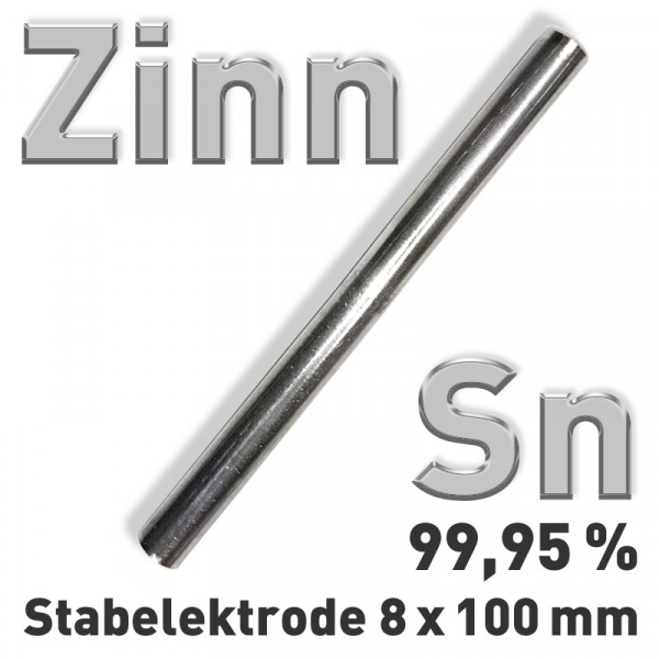 Zinn-Elektrode Ø 8 mm x 100 mm, Sn 99,95