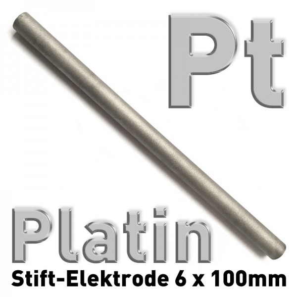 Platin-Elektrode Ø 6 mm x 100 mm, Pt-Auflage 2,5 µm