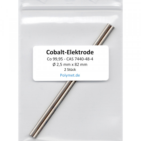 Cobalt-Elektroden Ø 2,5 mm x 82 mm, Co 99,95 (1 Paar)