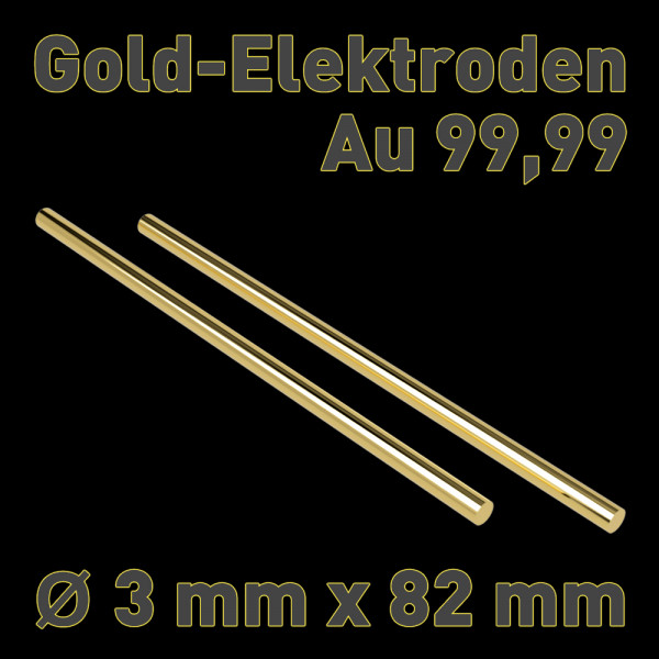 Gold-Elektroden Ø 3 mm x 82 mm, Au 99,99 (1 Paar)