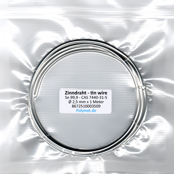 Zinn-Elektrode Ø 2,5 mm, Sn 99,9