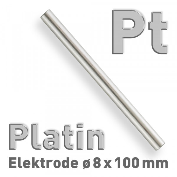 Platin-Elektrode Ø 8 mm x 100 mm, Pt-Auflage 2,5 µm